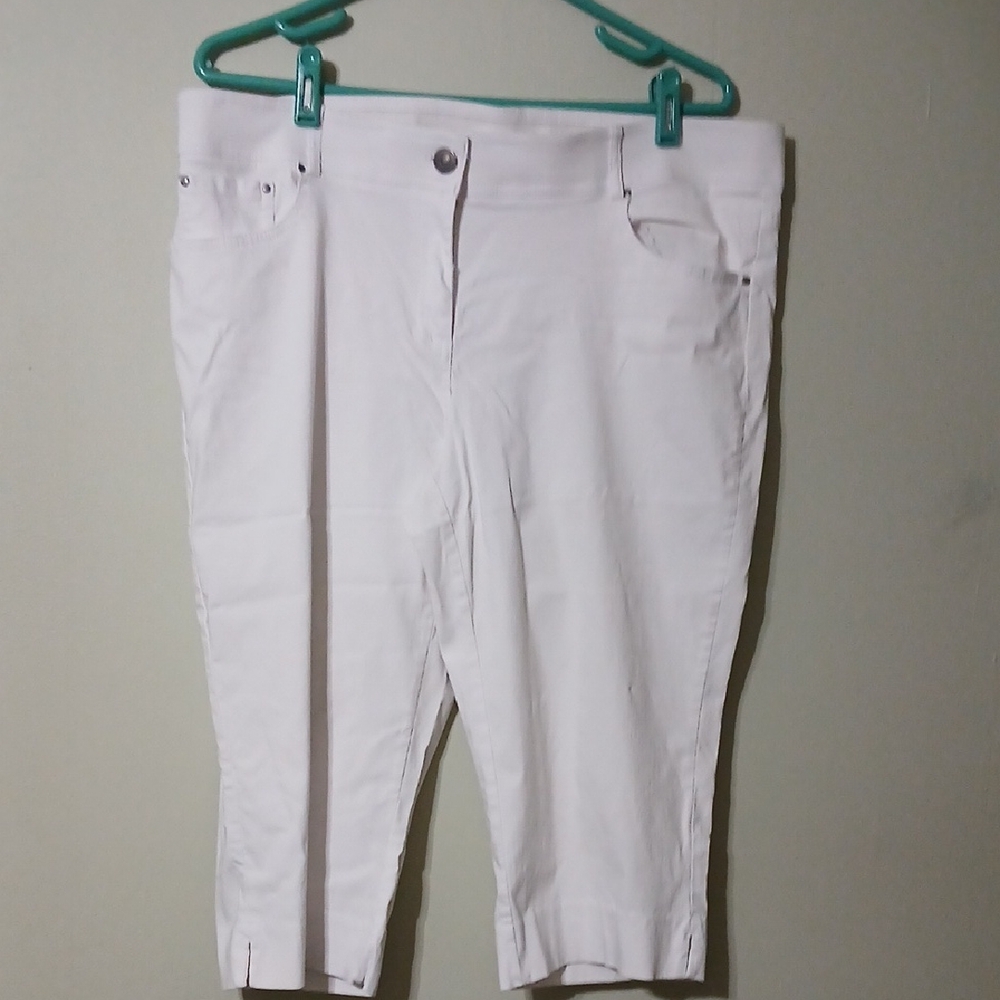 89th & Madison White Cropped Ankle Jeans Size 16